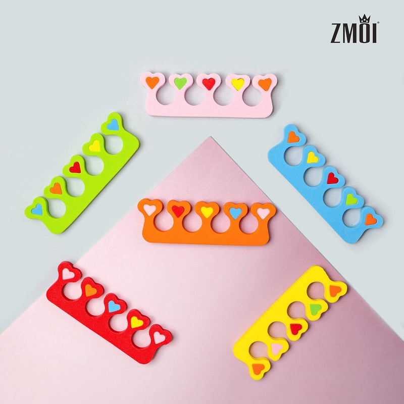 ZMOI Premium Colorful Heart Toe Separators - Cute Design for Kids - Super Soft  Durable 24 Pieces ZMOI - Image 2